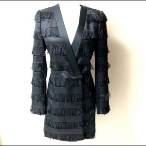 Gorgeous Black Fringe Coatdress